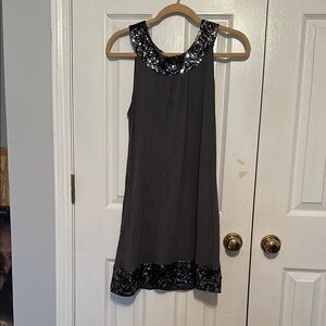 Express Gray Dress w/Black Sequin Dress